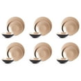 thumbnail image 3 of Stoneware Dinnerware Set, 18pc Two-Tone Black & Beige - Modern Coupe Shape, Dishwasher & Microwave Safe, Service for 6, 3 of 7