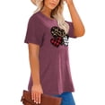 thumbnail image 2 of Anbech Love Heart Plus Size T-Shirts for Women Graphic Valentine's Day Short Sleeves Tees T-Shirt with Round Neck, 2 of 4