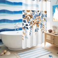 thumbnail image 5 of No Hook Shower Curtain, Orange Blue Botanical Shower Curtains for Bathroom with See Through Top Window, Weeping Fall Eucalyptus Leaves Waterproof & Washable Bath Curtain Small Stall 36"x78", 5 of 9