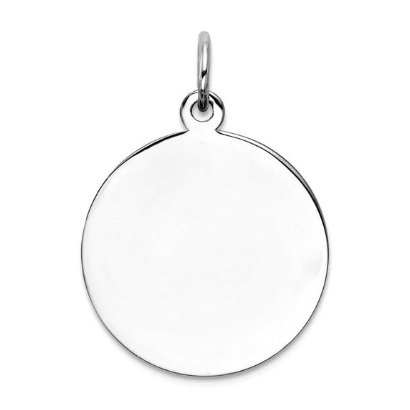 925 Sterling Silver Polished Engraveable Round Disc Charm 24x17mm Wide 0.46mm Thick Pendant Necklace for Women