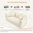 thumbnail image 2 of Eyisean 73" W Chenille Soft Beanbag Chair, Loveseat Fireside Chair for Adults, 2 Seater Bean Bag Chair with Spacious Design, No Assembly Required, Design for Reading, 2 of 11