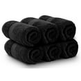 thumbnail image 4 of White Classic Luxury Cotton 6 Pc Hand Towels Set, Hotel Style Small Bath Towel and Face Towel 16x30, Black Soft Plush Bath Towels Pack of 6, Thick Quick Dry Spa Gym Towels, Black Bathroom Hand Towels, 4 of 9