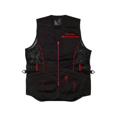 Browning Men s Ace Shooting Vest Polyester Black/Red XL