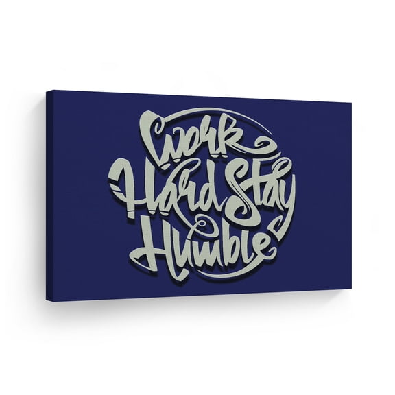 Smile Art Design Work Hard Stay Humble Quote Lettering Motivational Canvas Wall Art Inspirational Wall Art Entrepreneur Quote Canvas Print Modern Office Living Room Decor Gift Ready to Hang 8x12