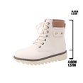 thumbnail image 6 of Rokment Retro Platform Chunky Combat Boots for Women Casual Studded Leather Lace up Motorcycle Riding Ankle Booties with Side Zipper Fall Winter, 6 of 6