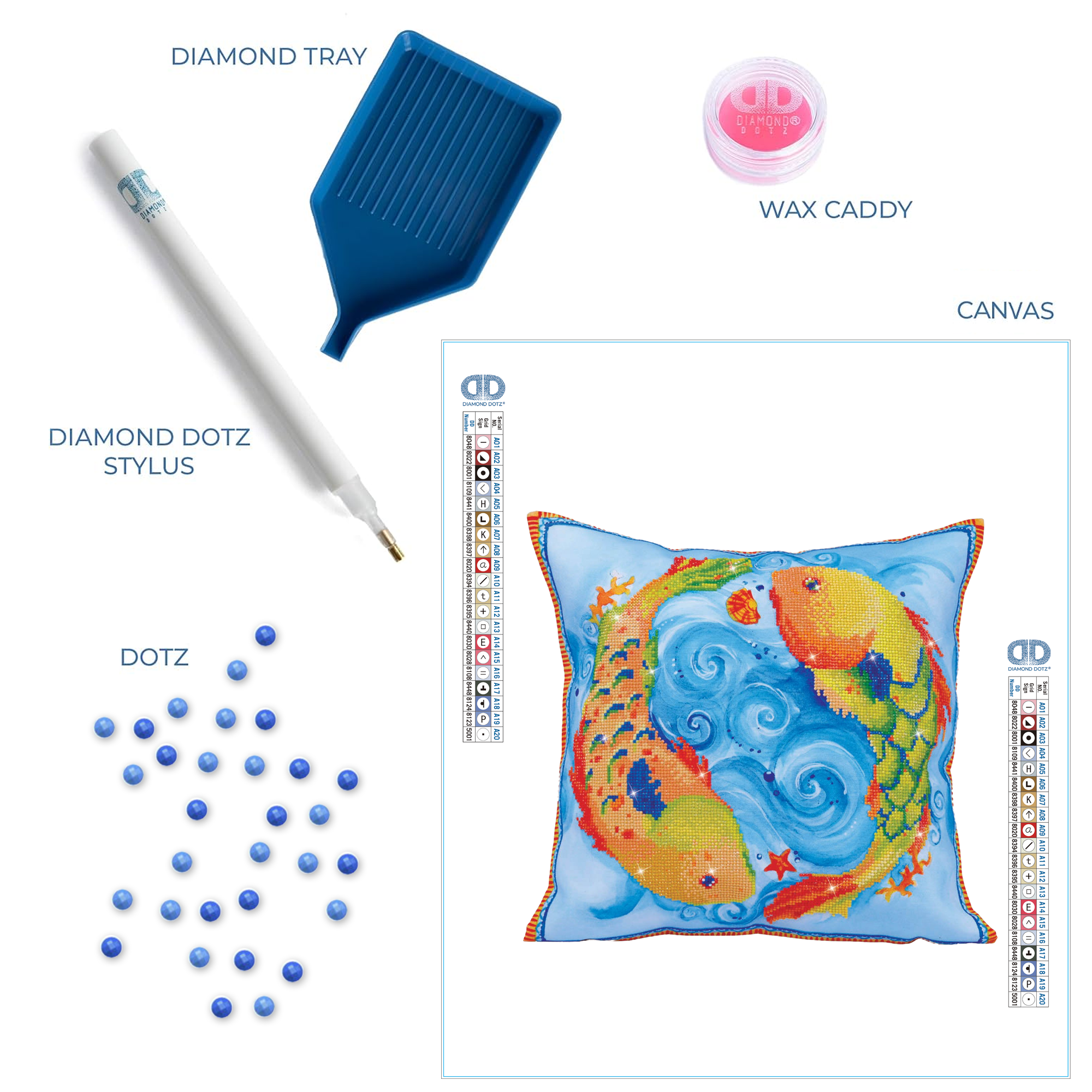 Diamond Dotz Dancing Fish Coy Diamond Painting Kits for Adults - Diamond Art Kits a Relaxing Creative Craft Kit with Dotz Gems  17.7"x17.7"