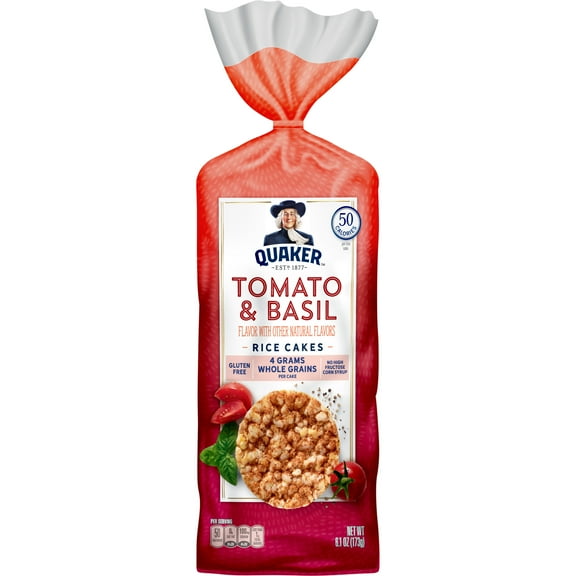 Quaker Rice Cakes, Garden Tomato & Basil, 6.1 oz