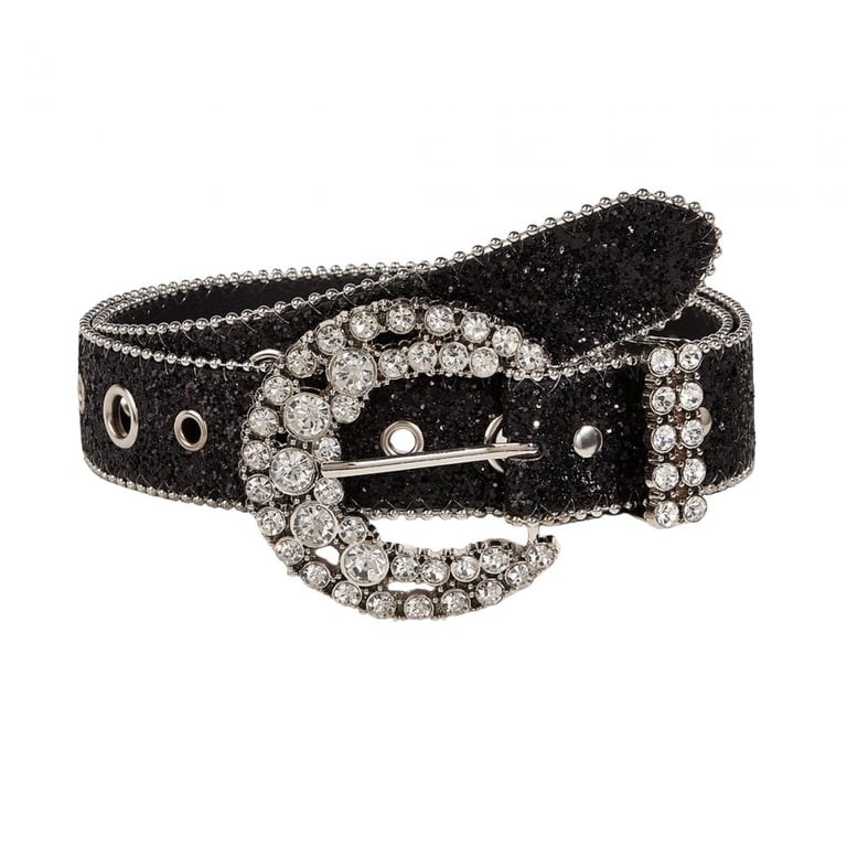 Women\'s Black Rhinestone Belt Goth Bling Belts Western Cowgirl Halloween Belt BELTROAD Rhinestone Goth Bling Belts for Women and Men  main image 2