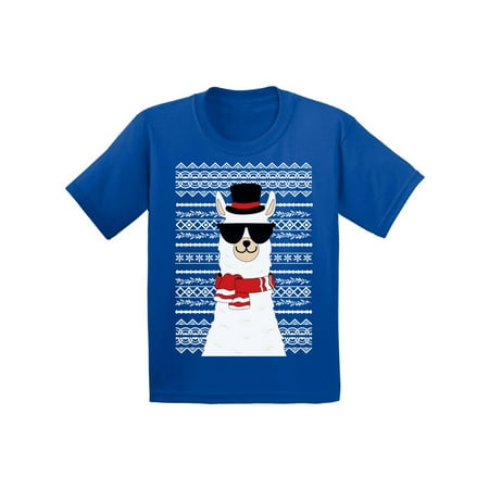 

Awkward Styles Ugly Xmas T-Shirt for Boys Girls Christmas Llama Toddler Shirt