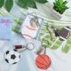 thumbnail image 4 of 1 caja de 64 llaveros deportivos DIY, llaveros deportivos artesanales de acrílico para fútbol, ​​rugby, baloncesto y béisbol, kits en blanco con borlas y anillos., 4 of 6