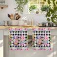 thumbnail image 4 of Spring Gnomes Kitchen Towels Set of 3, Botanical Rose Leaves Black Buffalo Plaid Absorbent Dish Towels for Kitchen, Microfiber Hand Towel, Quick Drying Tea Towel for Cleaning Decorative Dishcloths, 4 of 7
