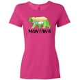 thumbnail image 3 of Inktastic Montana Lake and Trees in Bear Silhouette Women's T-Shirt, 3 of 5