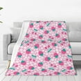 thumbnail image 1 of Fotbe Cherry Strawberry Manta de Franela Acolchonada con Estampado, Súper Suave y Esponjosa, Extra Grande para Sofá, Cama, Uso Todo el Año-60"x50", 1 of 7