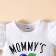 thumbnail image 7 of Baby Girl Outfit Girls Short Sleeve Letter Prints Romper Bodysuit Shorts Headbands Outfits Unisex Baby Clothes White 0 Months-3 Months, 7 of 7