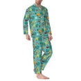 thumbnail image 2 of Naloa Trucks And Excavators Men’s Pajamas Set - Long Sleeve Button Down Sleep Shirt and Pajama Bottoms Sleepwear Set-, 2 of 7
