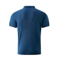 thumbnail image 3 of UVEASISHA Golf Tshirts for Men Quarter-Zip Short Sleeve Polo Tops Solid Color Business Style Soft Cotton Texture Polo Shirts 2024 Big and Tall Navy L, 3 of 3