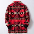 thumbnail image 4 of Men's Button Cardigan Sweater Color Block Shawl Collar Sweaters Fall Winter Jackets with Pockets Red L, 4 of 5