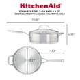 thumbnail image 2 of Sartén KitchenAid de acero inoxidable cepillado de 4,5 L con tapa, 2 of 8