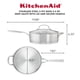 thumbnail image 2 of Sartén KitchenAid de acero inoxidable cepillado de 4,5 L con tapa, 2 of 8