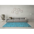 thumbnail image 3 of Ahgly Company Indoor Round Oriental Light Blue Industrial Area Rugs, 3' Round, 3 of 4