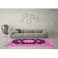 thumbnail image 3 of Ahgly Company Indoor Round Medallion Pink Traditional Area Rugs, 8' Round, 3 of 4