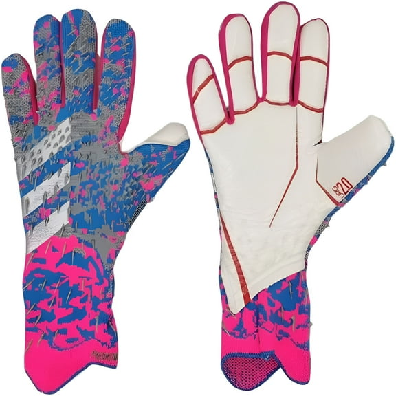 TELOLY Soccer Goalkeeper Gloves Goalie Training Gloves Strong Grip Anti-Slip and Breathable for Adults and Children, 8, Grey