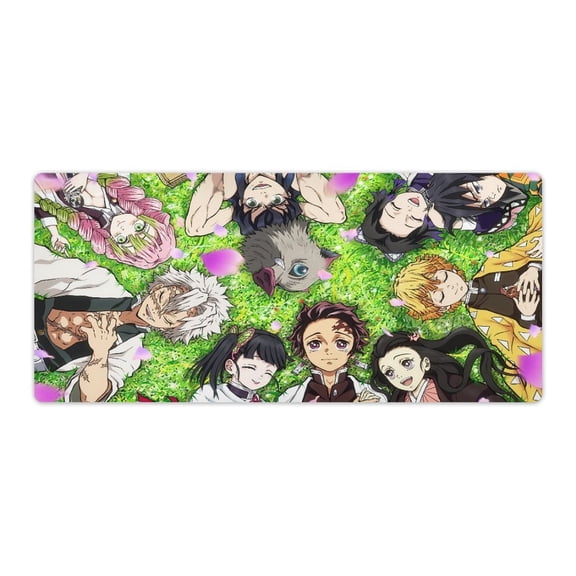 Demon Mouse Pad Slayer Anime Large Mouse Mat 900x400x3mm Non-slip Rubber Bottom Gaming Keyboard Mat, 3D Printed Full Desk Mouse Keyboard Pad