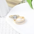 thumbnail image 4 of BNNG Silver Created Gemstome Pear Shaped Engagement Ring Split Shank Halo Birthstone Rings for Women Engagement Ring Silver Created Gemstome Cut Halo Birthstone Rings for Women, 4 of 4
