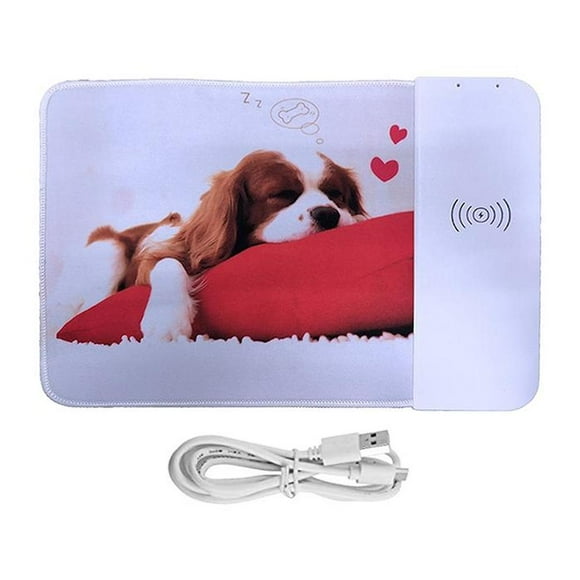 Mouse Pad Cargador Móvil ArtPad 30x22cm Perro Qi Wireless Entrada 9V 1A Indicador Led Cable USB Incluido. Hot Shot MXART-005