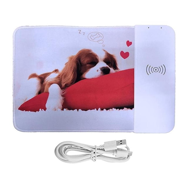 Mouse Pad Cargador Móvil ArtPad 30x22cm Perro Qi Wireless Entrada 9V 1A Indicador Led Cable USB Incluido. Hot Shot MXART-005