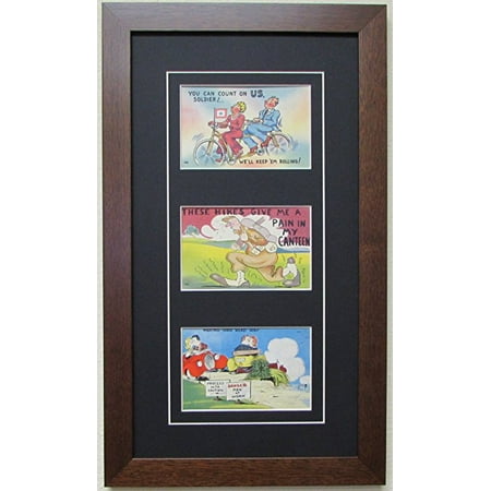 Brown Postcard - Post Card Frame for Three (3) 3.5