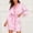 #0492-Pink, variant on Betivan Women's Bathrobe Spring Summer Silk Striped Satin Soft Lounge Robe Loose Short-Length Comfortable Fit Home Bath Sleep Daily Lounge Wear