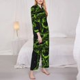 thumbnail image 3 of Balery DINOSAUR IN SPACE Conjunto de Pijama con Estampado para Mujer, Conjunto de Dos Piezas con Manga Larga, Ropa de Dormir Suave con Bolsillos, Pijamas Cómodos-Medium, 3 of 7