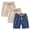 2 Beige + 1 Navy, variant on Jamicy Casual Shorts for Kids Gift for Children 3pc Toddler Kids Boys Girls Elastic Waist Knee Length Casual Cotton Bermuda Shorts with Drawstring
