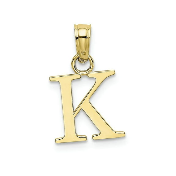 FJC Finejewelers 10k Yellow Gold K Block Initial Charm