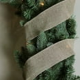thumbnail image 4 of Northlight Faded Green and Brown Burlap Christmas Wired Craft Ribbon 2.5" x 10 Yards, 4 of 4