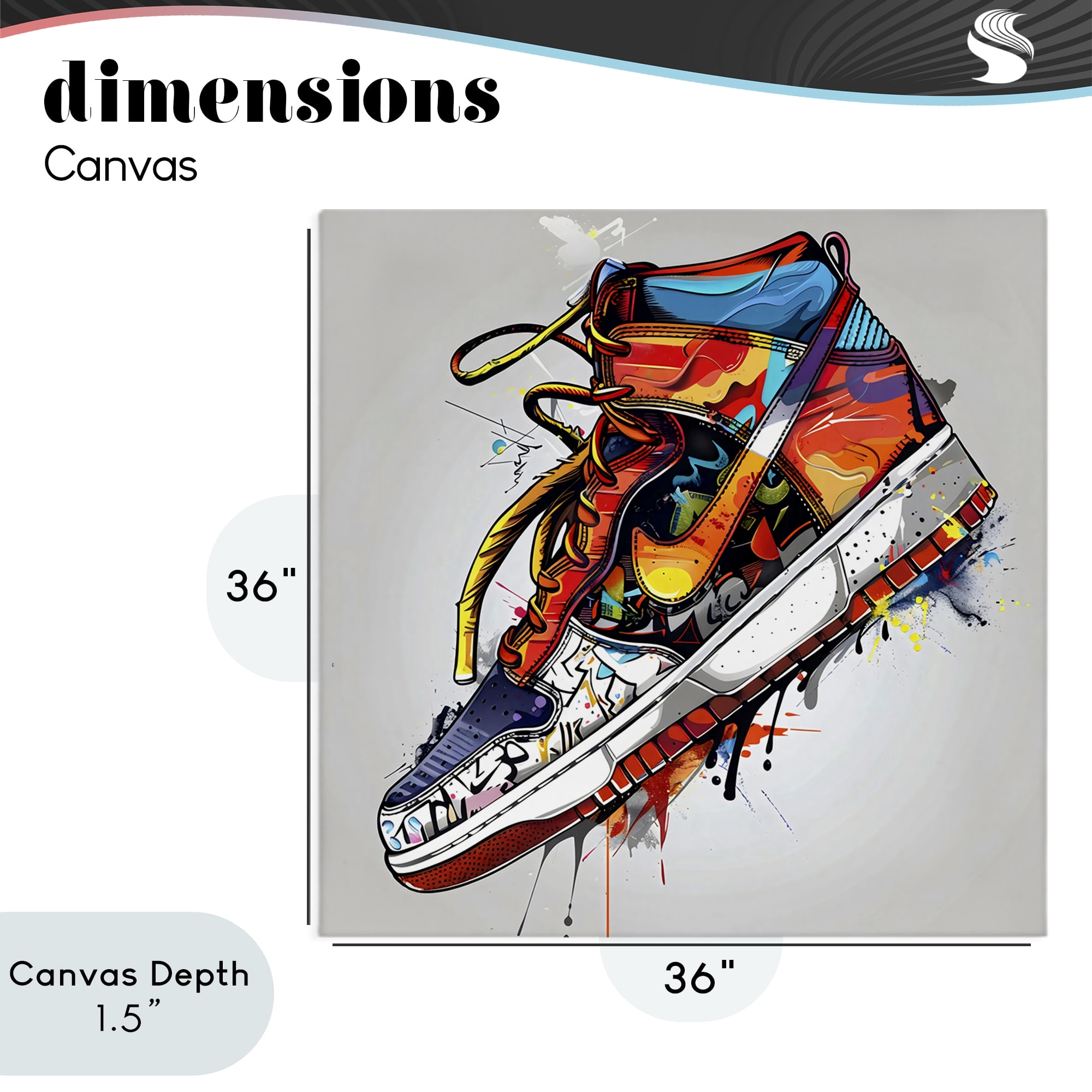 Stupell Industries Graffiti Sneaker with Laces Canvas Wall Art, design by Creative Studio