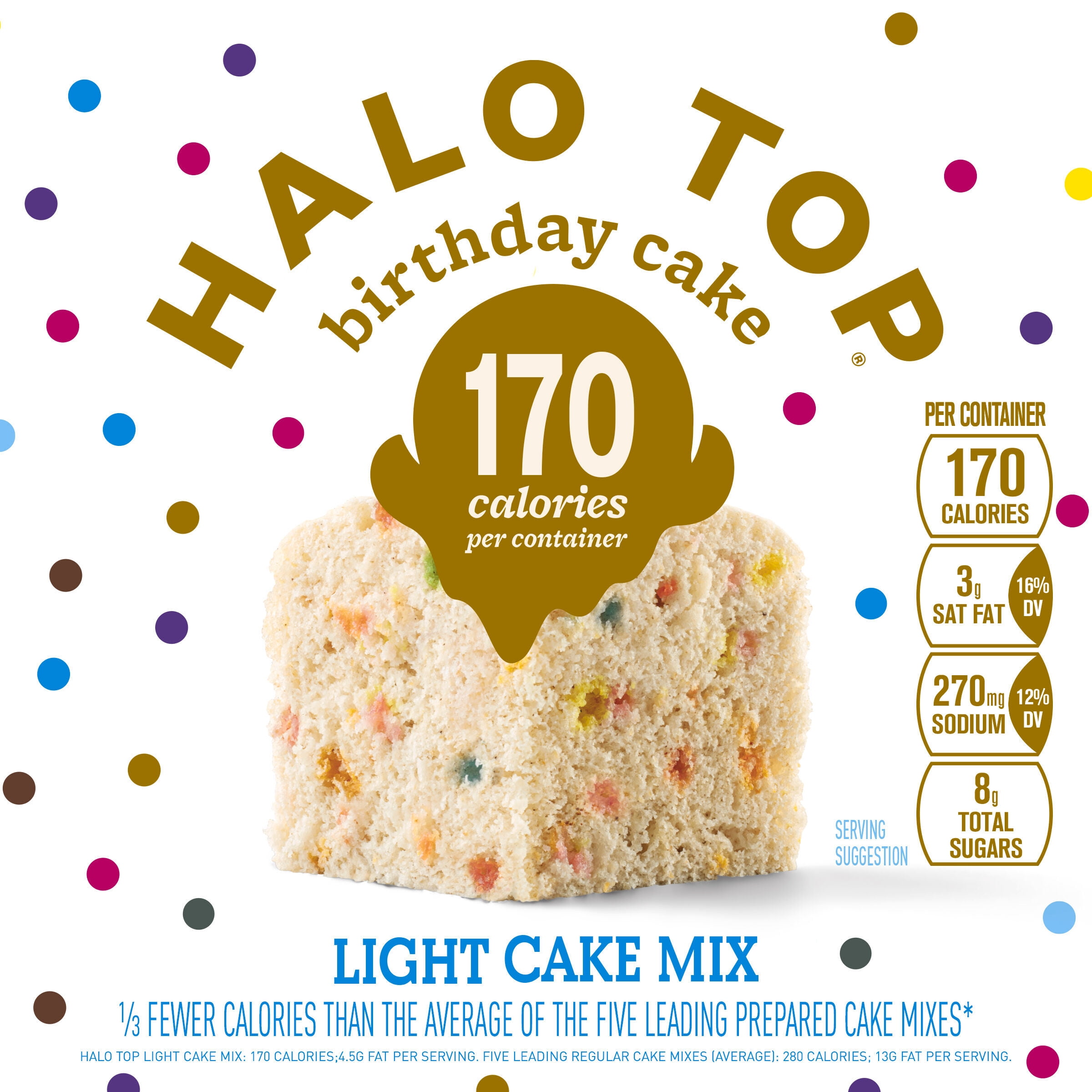 Halo Top Single Serving Birthday Cake Light Cake Mix, 1.76 oz.