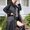 Black, variant on Drovellove Plus Size Women's Casual Longline Leather Jacket with Round Neck & Button Front | Lightweight Polyester Moto-Style Coat for Spring Winter, Versatile Layer for Work, Weekends