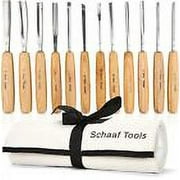 Schaaf Wood Carving Tools Set of 12 Chisels with Canvas Case | Wood Chisels