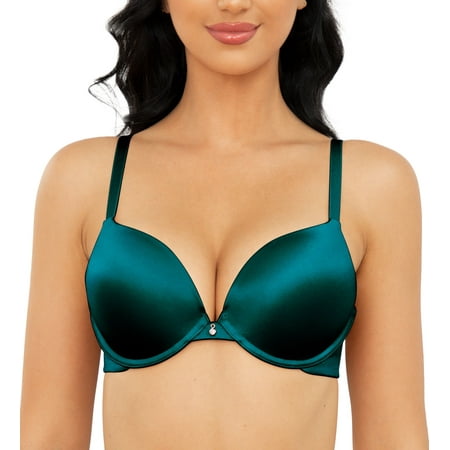 Wingslove Women s Push up Bra Underwire Seamless Comfort Lightly Padded Plunge T-Shirt Bra  Malachite 32B