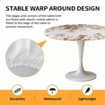 thumbnail image 2 of Elastic Fitted Round Tablecloth, Brown Eucalyptus Leaves Waterproof Stretch Table Cover for 45"-54" Tables, Spring Summer Botanical Washable Outdoor Tablecloths for Patio, Picnic, Camping, 2 of 9