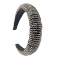 thumbnail image 2 of Qarigey Diademas con cuentas de cristal con purpurina, tocado de punto Flexible para el cabello, tocado para mujer, fiesta, colorido brillante Accesorio para el cabello Gris-plata Qarigey AP010971-07B, 2 of 5