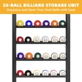 thumbnail image 3 of Billiard Pool Cue Stick Hanging Wall Mounting Rack, Pool Stick Holder, Holds 8 Pool Cue Stick 24 Balls, Billiard Ball Rack and Pool Ball - Brown, 3 of 7