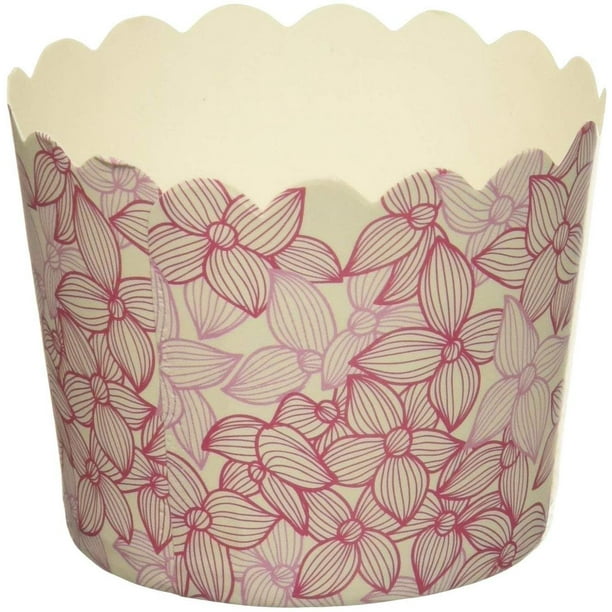 Simply Baked Small Paper Baking Cup, 25 Pieces, Spring Floral Pink