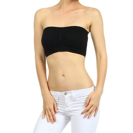 

LAVRA Women s Padded Strapless Bralette Seamless Bandeau Tube Bra Top