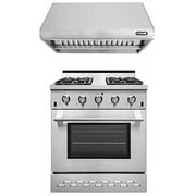 NXR SC3055 30" Natural Gas Range & RH3001 Under Cabinet Hood Bundle, Stainless Steel