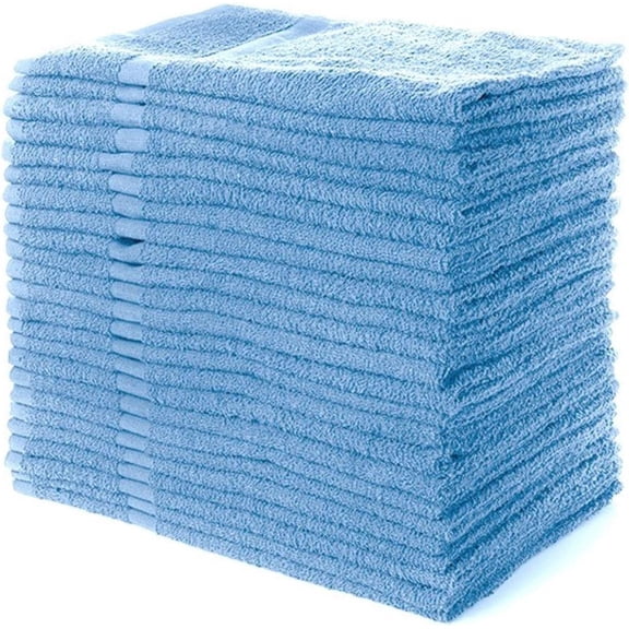 Cotton Hand Towels 16"x27" (12 Pack) – Soft Towels for Bathroom, Kitchen, Salon & Gym (Blue)