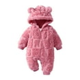 thumbnail image 4 of B Preemie Sleep & Play One-Piece Bodysuit Baby Fleece Hooded Jumpsuit Infant Toddler Winter Warm Snowsuit Footless Romper Outwear Pink Infant Gift, 4 of 4