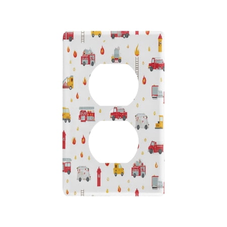 Light Switch Cover Switch Plate Outlet Cover Plug Cover for Electrical Duplex Outlets Red Fiery Awesome Patterns